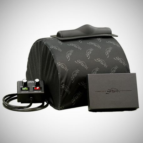 Sybian Cover in black with dark grey logo on Sybian ride-on se machine